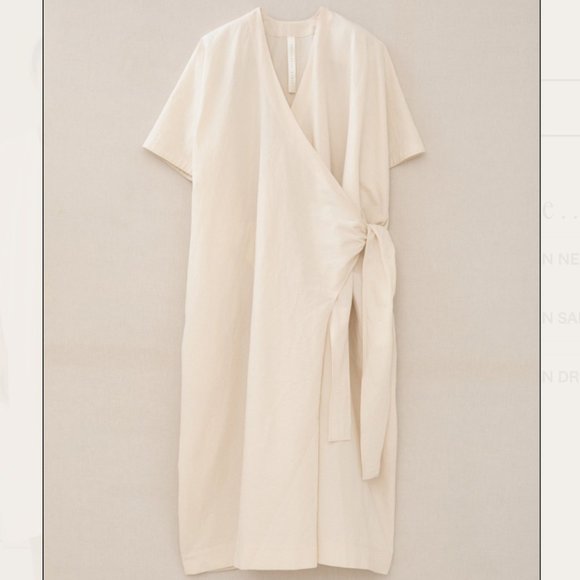 NWT Lauren Manoogian | Wrap Caftan Dress in Raw White | S - Picture 5 of 5